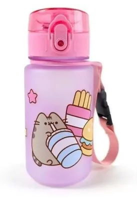 Produktbild von Pusheen Trinkflasche mit 350 ml Volumen und den Maßen 18 x 6,5 x 6,5 cm