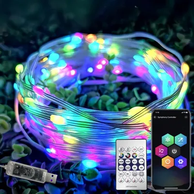 10 m RGB-LED-Lichtschlauch, App & Fernbedienung, Musik-Sync, Timer, IP44