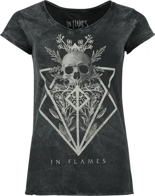 Produktbild von In Flames T-Shirt Damen Skull schwarz Band-Merch, Bands 100% Baumwolle XL