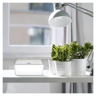 Produktbild von Große Feuchttücherbox mit Deckel und Organizer aus Kunststoff für Zuhause