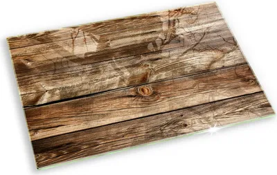Produktbild von Grabkerze Untersetzer Glastafel Gummifüße Motiv - 80x52 cm - Bretter mit Holzstruktur