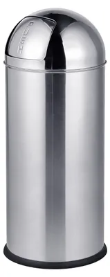 Produktbild von Relaxdays Mülleimer, 70 Liter, Push-Deckel, Edelstahl, entnehmbarer Inneneimer, Küche, Badezimmer, Abfalleimer, silber