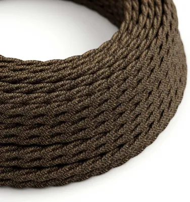 Image de Creative-Cables Câble électrique gainé de lin tressé, section 3 x 0,75 mm², 10 m, marron chiné