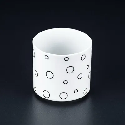 Produktbild von Teelichthalter aus Porzellan Circle – Weiß – 2-in-1 Teelichtglas & Mini-Vase – Sompex