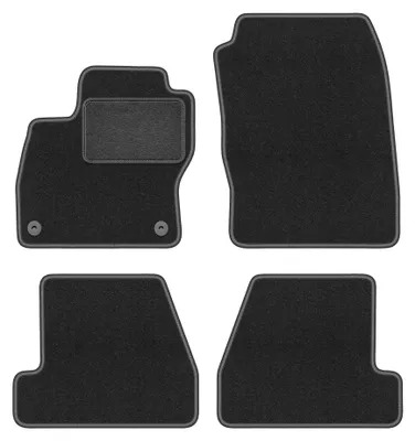 Produktbild von Velours-Fußmatten für Ford Focus MK3 2010-2018 (Schrägheck/Limousine/Kombi) – 4-tlg, Graphit, passgenau – Wielganizator LUX
