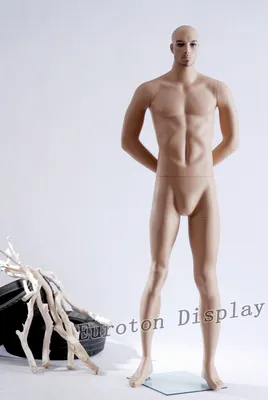 Produktbild von M-10 Schaufensterpuppe Schaufensterfigur männlich Neu Glatze. Hautfarbe stehend