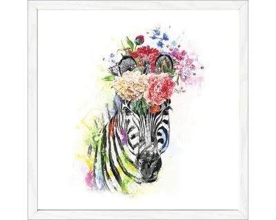 Produktbild von Gerahmtes Bild Colourful Zebra 33x33 cm