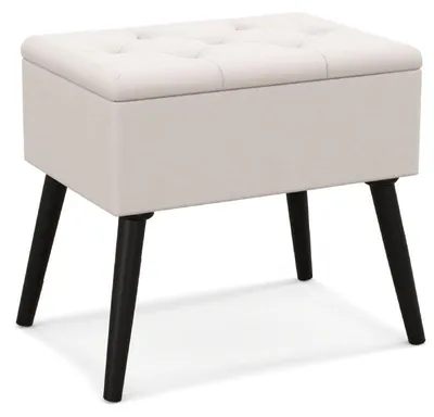 Obrázek produktu pro Úložný taburet s víkem JV10017BE, 53,5 x 38 x 46,5 cm, béžový
