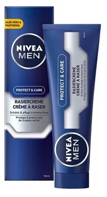 Zdjęcie produktu dla NIVEA 81772, Krem do golenia, Mężczyźni, Uniwersalne, 100 ml, Aloes zwyczajny, 1 szt.