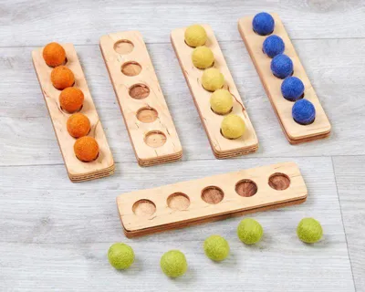 Produktbild von Cosy Holz Zählrahmen Lernspielzeug Filzkugel Set 5-teilig