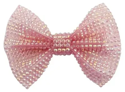 Produktbild von Haarclip Schleife Rosa mit funkelnden Straßsteinen