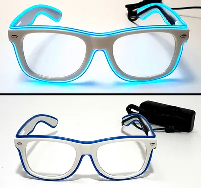 Produktbild von Belvedere Party-Brille - Leuchtet und Blinkt in Blau - Inkl. 2X AA Batterien
