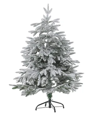 Produktbild von BELIANI Weihnachtsbaum 120 cm Weiß Schneebedeckt mit Kunstschnee und Ständer Weihnachtszeit/ Weihnachten/ Wohnzimmer Modern