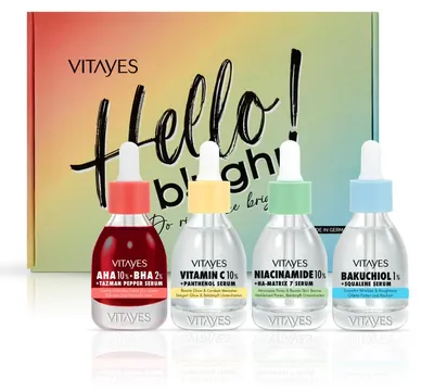 Beauty Box mit 4 Seren: AHA+BHA, Niacinamid, Bakuchiol, Vitamin C