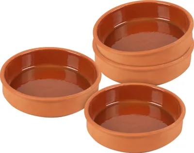Obrázok produktu pre Misky na tapas v súprave 4 (2x2) - každá 16x4 cm - zapekacie misky z hliny (extra veľké)