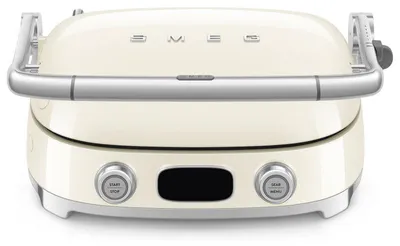 Obrázok produktu pre Viacúčelový gril SMEG 50's Style MGF01CREU, 2100 W, 60–230 °C, 3 programy, keramické povrchové úprava, odvodňovacia panvica, zvukový signál, časovač, krémová