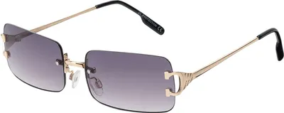Produktbild von Damen Sonnenbrille rechteckig Designer 80er Modern Urlaub Sommer Strand 30571 Lila