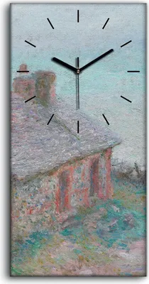 Produktbild von Leinwand Wanduhr Wandkunst Uhr Geräuschlos 30x60 Das Zollhaus von Varengeville - schwarze Hände