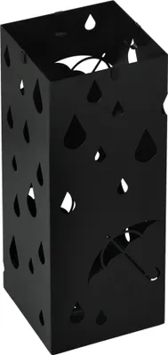 Produktbild von Schirmständer, 4 Haken, Tropfschale, Stahl, Schwarz