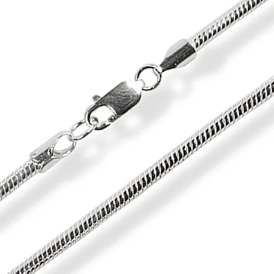 Image de Collier en argent représentant des serpents, longueur 80 cm, avec fermoir à ressort