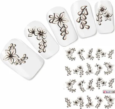 Produktbild von Nagel Sticker Tattoo Nail Art Blume Aufkleber Neu!