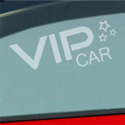 Produktbild von Auto Aufkleber VIP Car V.I.P. Stern 15,5x5,5 cm Milchglas Sticker Heckscheibenaufkleber
