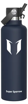 Produktbild von Edelstahl Trinkflasche Kinder 1L BPA-frei Super Sparrow, Wasserflasche