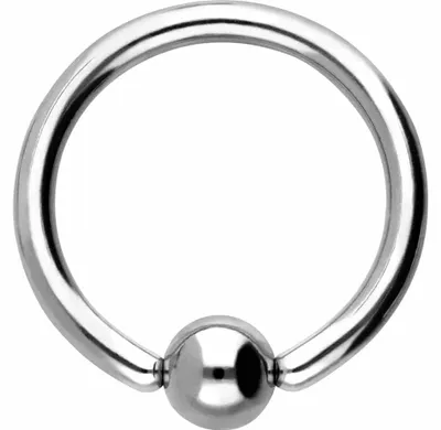Produktbild von Intim-Piercing, Septum Piercing Chirurgenstahl Klemmkugelring Farbe: Silber + Kugelgröße: 5mm Innendurchmesser: 14mm + Stabstärke: 2mm