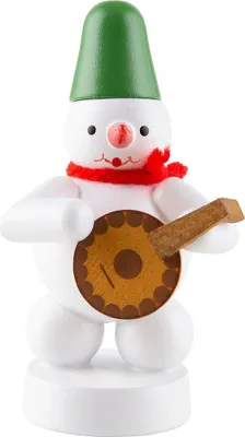 Zdjęcie produktu dla Bałwanek muzyk z lutnią (8 cm) od Zenker Volkskunst