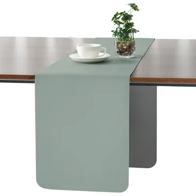 Productafbeelding van Solidchoice - Dubbelzijdige Leren Tafelloper - Waterdicht en Antislip voor Binnen en Buiten
