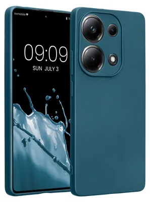 Produktbild von kwmobile Handyhülle für Xiaomi Poco M6 Pro (4G) Hülle - weiche Silikon Case metallisch schimmernd - Schutzhülle Cover - Metallic Karibikblau
