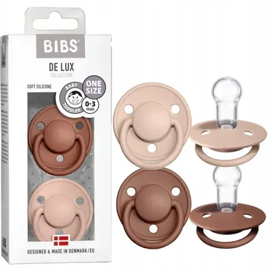 Obrázok produktu pre Podbradníky De Lux silikónový cumlík 0-36 mesiacov cumlík 2 kusy Woodchuck/Blush