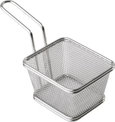Produktbild von APS 40620 Servier-Frittierkorb SNACKHOLDER, Edelstahl, 10 x 8,5 cm, Höhe 6,5 cm
