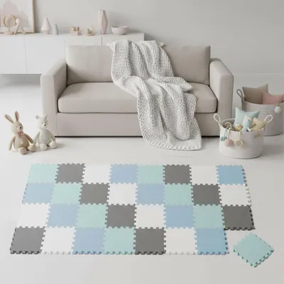 Produktbild von 36 Teile Spielmatte Baby Puzzlematte 30x30 Krabbelmatte Bodenmatte Kinderzimmer