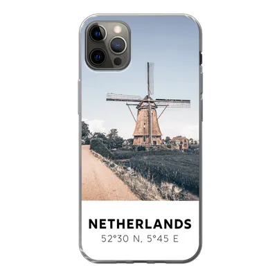 Produktbild von MuchoWow® Handyhülle Schutzhülle Hülle für iPhone 13 Pro Max Niederlande - Mühle - Wiese Silikon Softcase Handy Hülle - Mobiltelefon