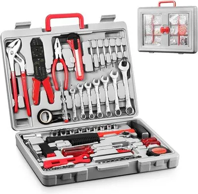 Produktbild von Famanu Werkzeugset 555-teilig - mit Kunststoffwerkzeugkoffer