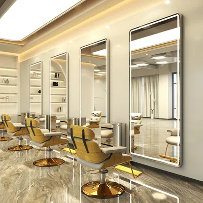 Produktbild von Friseur-, Barbier- & Kosmetik-Konsole mit LED-Spiegel 170x70 PRO, Silber