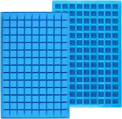 Produktbild von 2 quadratische Silikonformen für Süßigkeiten, 126 Mulden, Mini-Silikonformen für harte Süßigkeiten, Schokolade, Gummis, Gelee, Trüffel, Pralinen, Karamell, Ganache, Eiswürfel