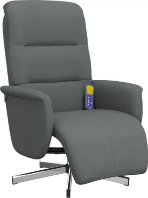 Produktbild von vidaXL Massagesessel mit Fußteil Dunkelgrau Stoff