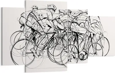 Produktbild von Bild auf Leinwand - Leinwandbild - Fahrrad Rennen Rad - 120x70cm - Wand Bild - Wanddeko - Leinwanddruck - Bilder - Kunstdruck - Wanddekoration - Leinwand bilder - Wandkunst - DL120x70-4122