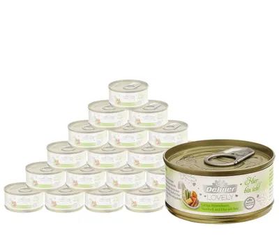 Produktbild von Dehner Premium Lovely Katzenfutter, Nassfutter glutenfrei, für ausgewachsene Katzen, Hühnerbrust / Thunfisch / Käse, 24 x 70 g Beutel (1.68 kg)