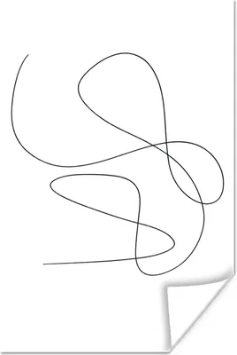 Produktbild von MuchoWow® Poster Linienkunst - Minimalismus - Abstrakt 80x120 cm - Papierdruck