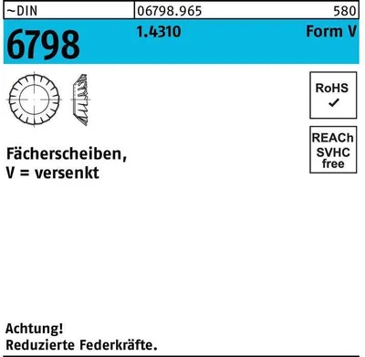 Produktbild von Reyher  Fächerscheiben DIN 6798 1.4310 V 8,4 rostfrei (1000 Stück)