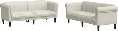 Produktbild von vidaXL 2-tlg. Sofagarnitur Creme Samt