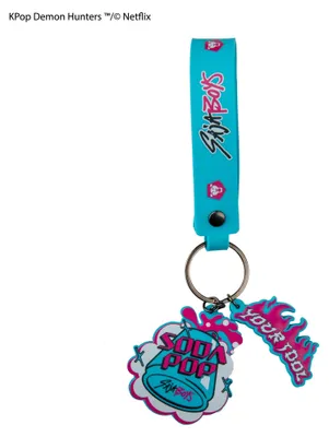 Immagine prodotto di Portachiavi ufficiale KPop Demon Hunters Soda Pop con bracciale