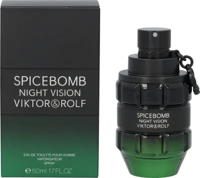 Produktbild von Viktor&Rolf Spicebomb Night Vision, Männer, 50 ml, Nicht nachfüllbare Flasche, Bergamotte, Kardamom, Grapefruit, Mandarine, Geranium, Lavendel, Rosmarin, Salbei, Mandel, Zedernholz, Moschus, Patschuli, Tonka-Bohne