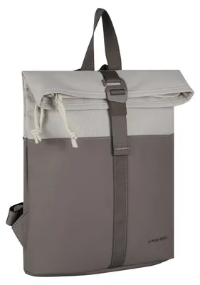 Produktbild von New Rebels Backham Roll Up Rolltop City Rucksack Los Angeles wasserabweisend Grau Beige