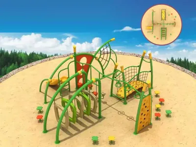Immagine prodotto di Area giochi per bambini, attività sportive, spazi all'aperto, parete da arrampicata, parchi giochi