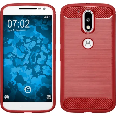 Produktbild von PhoneNatic Case kompatibel mit Motorola Moto G4 Plus - rot Silikon Hülle Ultimate + 2 Schutzfolien