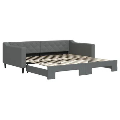 Image de vidaXL Lit de jour extensible gris foncé 100x200 cm Tissu